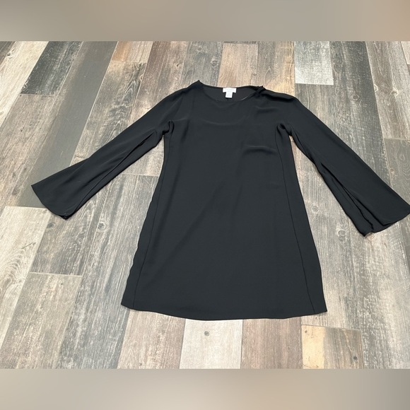 Carmen Marc Valvo Womens Dress Black Long Sleeve Split flutter Solid Small - Picture 1 of 7